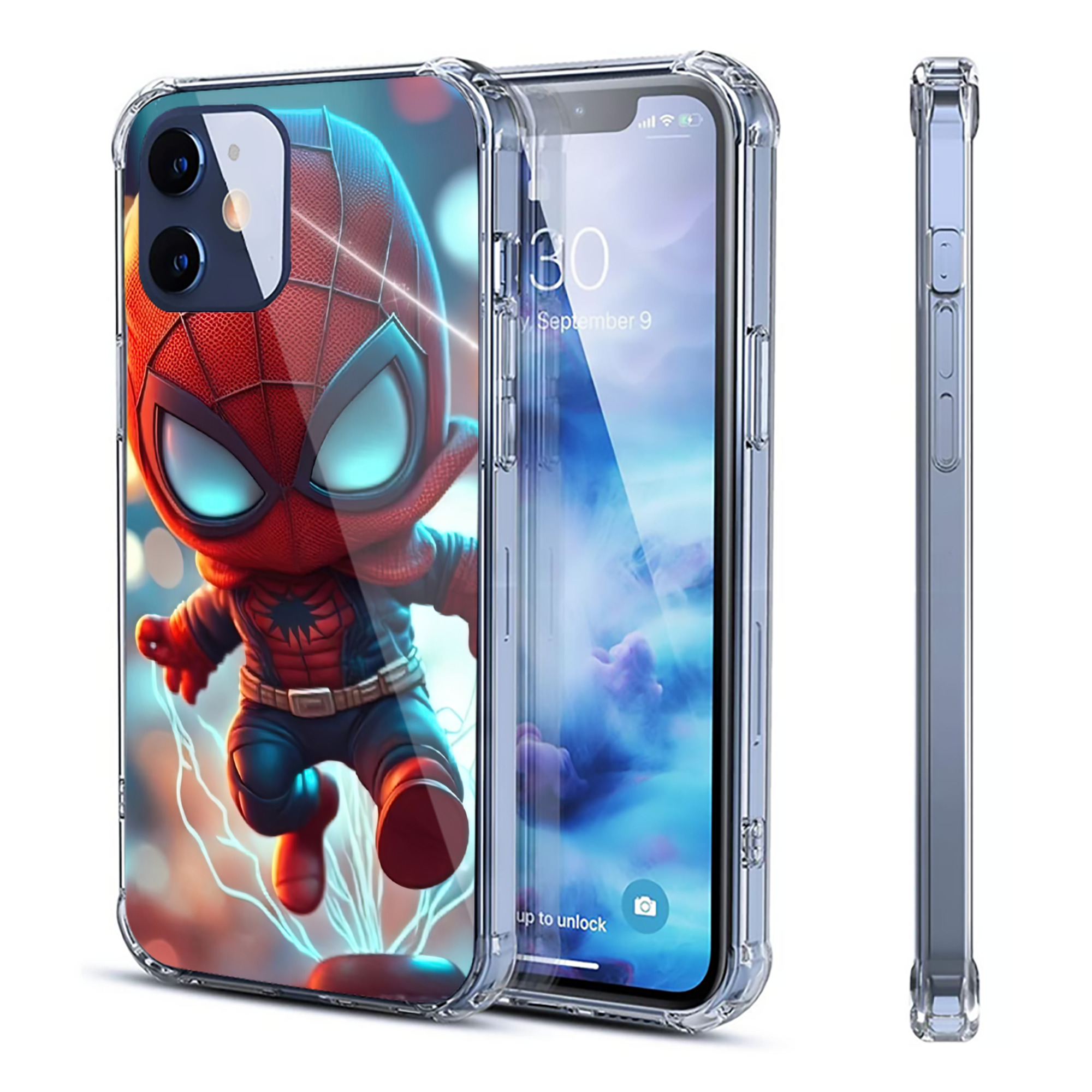 （画像用） Spider Man スパイダーマン 【iPhone 12シリーズ対応】透明スマホケース（クリアソフトケース）